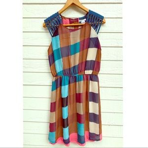 Unique color block dress